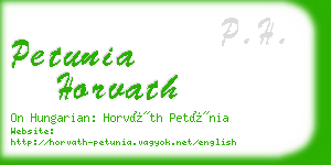 petunia horvath business card